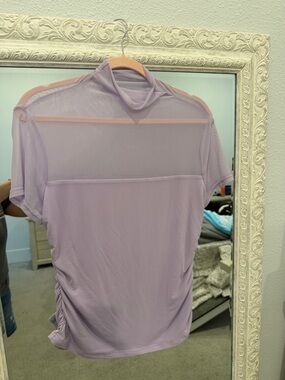 New Sheer Mesh Short Sleeve Tee in Lavender